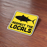 Respect the Locals Tuna Sticker - Funny Ocean Fishing Decal