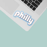 Cute Retro Philadelphia Decal on Laptop
