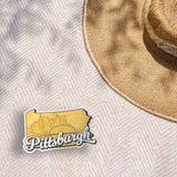 Retro Pittsburgh PA Map Sticker - PGH Pennsylvania Decal