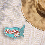 100th Anniversary Route 66 Sticker - Retro USA Road Map