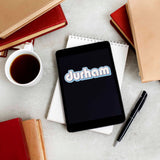 Retro Durham North Carolina Sticker - Cool NC Decal