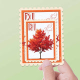 Rhode Island State Tree Red Maple Sticker - RI Vintage Stamp Decal