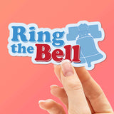 Large Ring the Bell Philadelphia Sticker held in hand