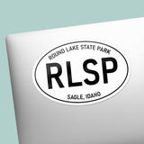 Round Lake State Park Idaho White Oval Sticker on Laptop