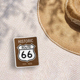 Cute Retro Route 66 Sticker Outdoors on Beach Blanket