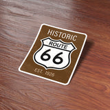 Route 66 Sticker on Wood Desk in Office