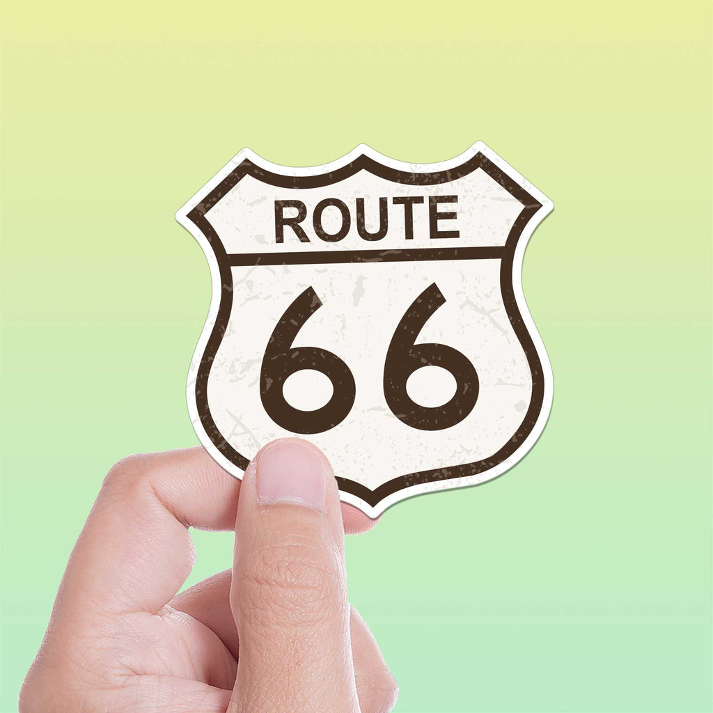 Route 66 Highway US Vinyl Sticker Decal – Water Resistant – Fits Car, Bumper, Window, Or Wall