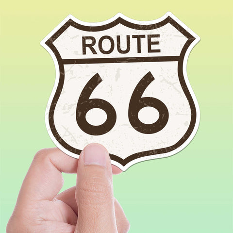 Route 66 Bumper Sticker, Large Vintage Highway Sign Decal