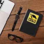 Respect the Locals Sea Turtle Sticker on Journal with Macbook