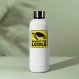 Respect the Locals Sea Turtle Sticker on Water Bottle