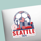 Seattle Skyline USA Soccer Sticker - PNW Washington Sports Decal