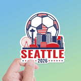 Seattle Skyline USA Soccer Sticker - PNW Washington Sports Decal