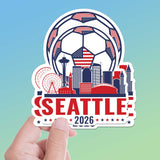 Seattle Skyline USA Soccer Sticker - PNW Washington Sports Decal