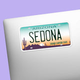 Sedona Arizona License Plate Stickers on Laptop