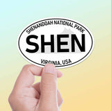 Shenandoah National Park White Oval Bumper Sticker