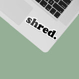 Shred Skater Sticker on Laptop