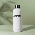 Shred Sticker on Water Bottle