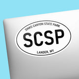 Sinks Canyon State Park Wyoming White Oval Sticker on Laptop