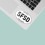 Sioux Falls South Dakota White Oval Decal on Laptop