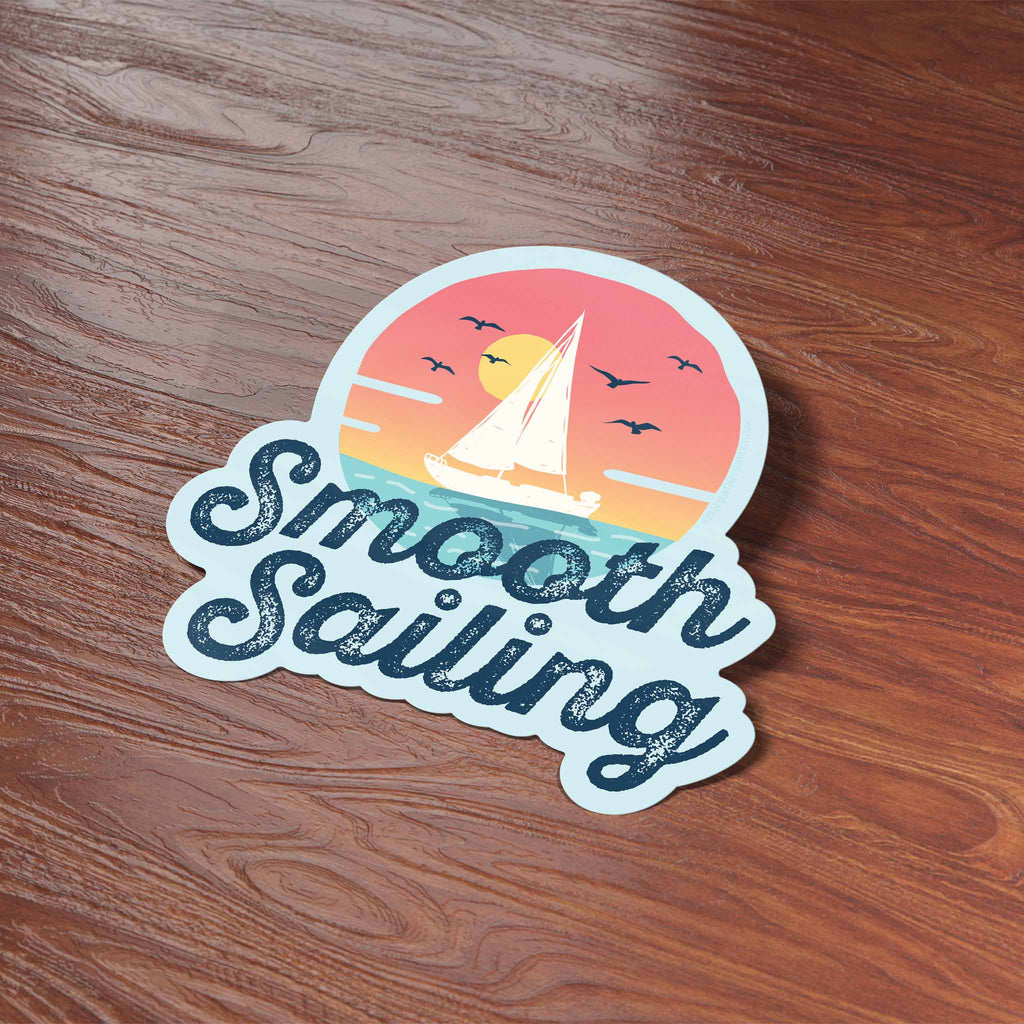 Smooth Sailing Sticker - Cute Retro Beach Decal for Hydroflask ...