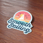 Smooth Sailing Beach Sticker on Wood Desk in Office
