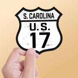 South Carolina Coastal Highway 17 Road Sign Sticker