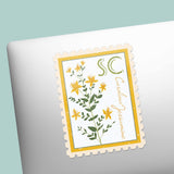 South Carolina State Flower Jessamine Sticker - SC Vintage Stamp Decal