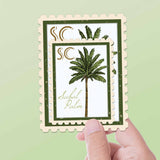 South Carolina State Tree Sabal Palm Sticker- SC Vintage Stamp Decal
