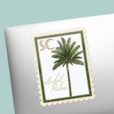 South Carolina State Tree Sabal Palm Sticker- SC Vintage Stamp Decal