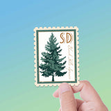 South Dakota State Tree Black Hills Spruce Sticker- SD Vintage Stamp Decal
