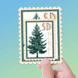 South Dakota State Tree Black Hills Spruce Sticker- SD Vintage Stamp Decal