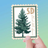 South Dakota State Tree Black Hills Spruce Sticker- SD Vintage Stamp Decal