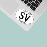 Spokane Valley Washington White Oval Decal on Laptop