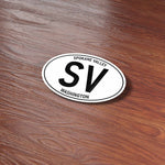 Spokane Valley Washington White Oval Stickers on Wood