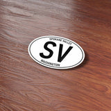 Spokane Valley Washington White Oval Stickers on Wood