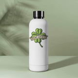 Stay Lucky 4 Leaf Clover Sticker on Water Bottle