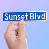 Sunset Blvd Los Angeles Street Sign Sticker - LA Decal