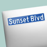 Sunset Blvd Los Angeles Street Sign Sticker - LA Decal