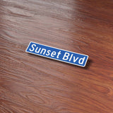 Sunset Blvd Los Angeles Street Sign Sticker - LA Decal