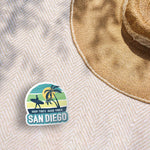 Cute San Diego California Sticker Outdoors on Beach Blanket