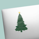 Holiday Sweater Christmas Tree Sticker on Laptop