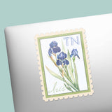 Tennessee State Flower Iris Sticker - TN Vintage Stamp Decal