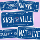 Tennessee License Plate Bumper Stickers - Choose Your TN City or Phrase Decal