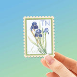 Tennessee State Flower Iris Sticker - TN Vintage Stamp Decal