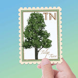 Tennessee State Tree Tulip Tree Sticker - TN Vintage Stamp Decal
