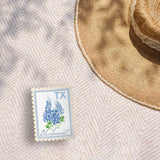 Texas State Flower Bluebonnets Sticker - Vintage Stamp Decal