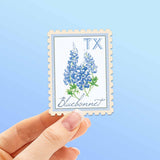 Texas State Flower Bluebonnets Sticker - Vintage Stamp TX Decal