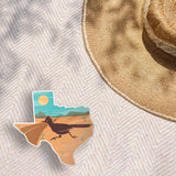 Texan Roadrunner Sticker Outdoors on Beach Blanket