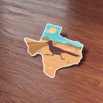 Southwest Texas Sticker on Wood Desk in Office