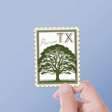 Texas State Tree Pecan Sticker - TX Vintage Stamp Decal